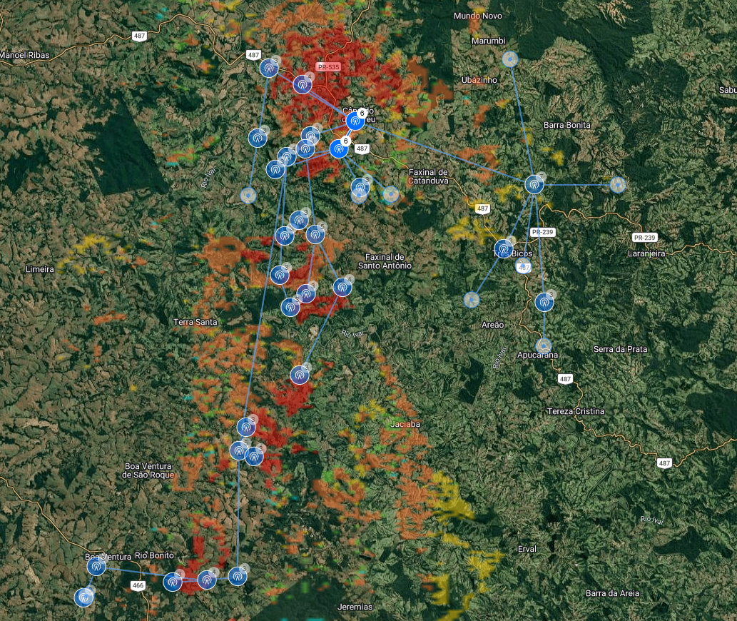 Mapa de cobertura via rádio Connectiva